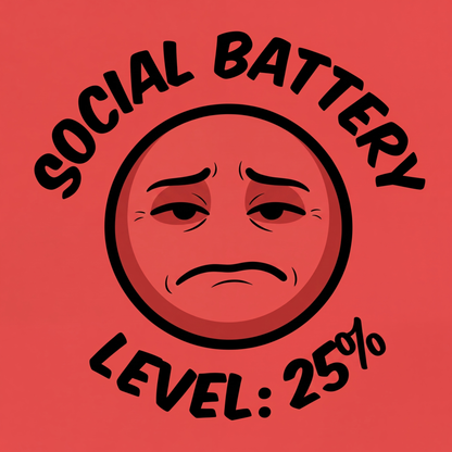 Social Battery Pin Badge