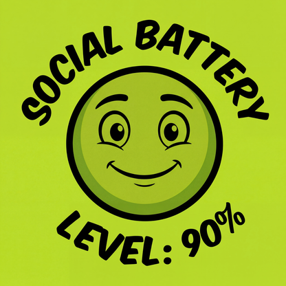 Social Battery Pin Badge